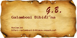 Galambosi Bibiána névjegykártya